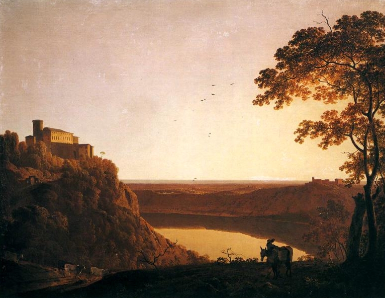 Joseph wright of derby Lake Nemi at Sunset